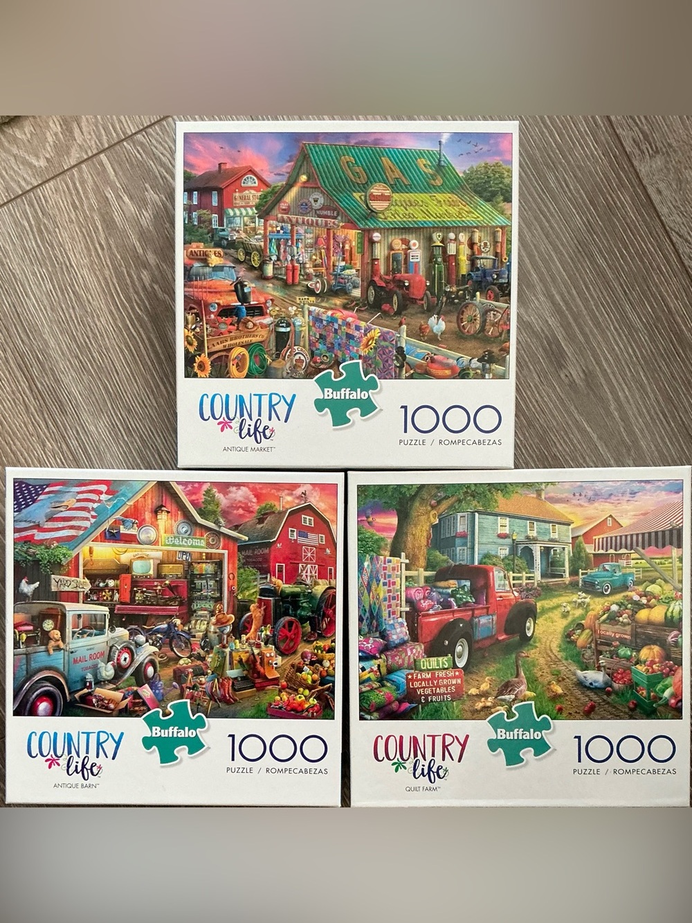 Buffalo Games Country Life 1000 piece puzzles (set of 3)